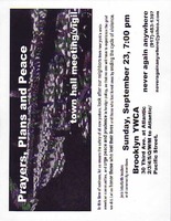 Prayers, Plans and Peace Town Hall Meeting/Vigil