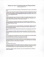 Prayers in time of National Crisis and Threat of War