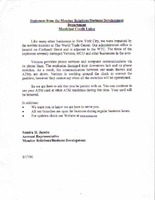 Statement from the Member Relations/Business Development Department
