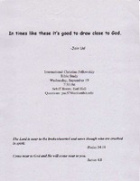 In times like these it's good to draw close to God.