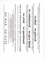 We died, we grieved, we volunteered, we gave blood, we cried, we questioned...