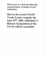 Due to the recent World Trade Center Tragedy...