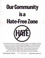 Our Community is  Hate-Free Zone